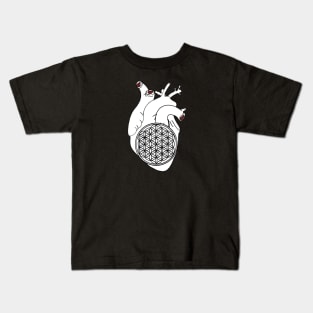 Heart with flower of life Kids T-Shirt